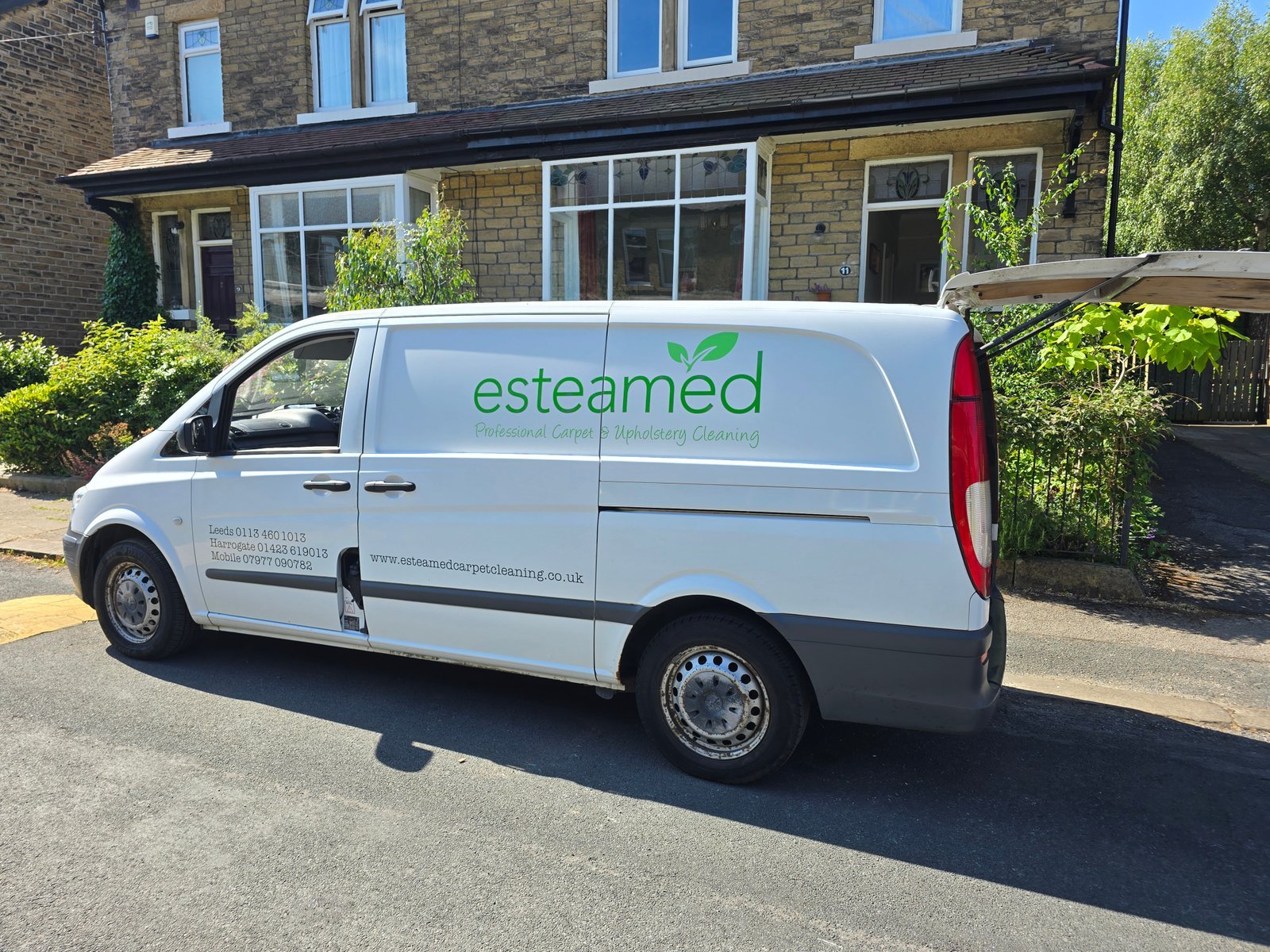 Esteamed van at a carpet cleaning job in Bradford