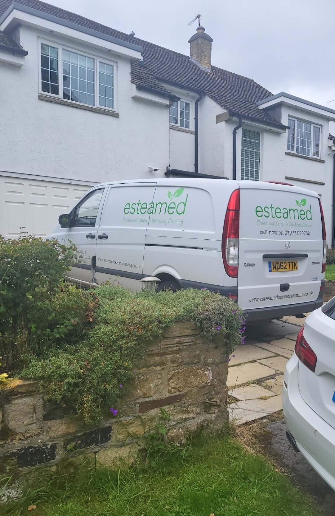 Esteamed van parked outside a white house in Guiseley