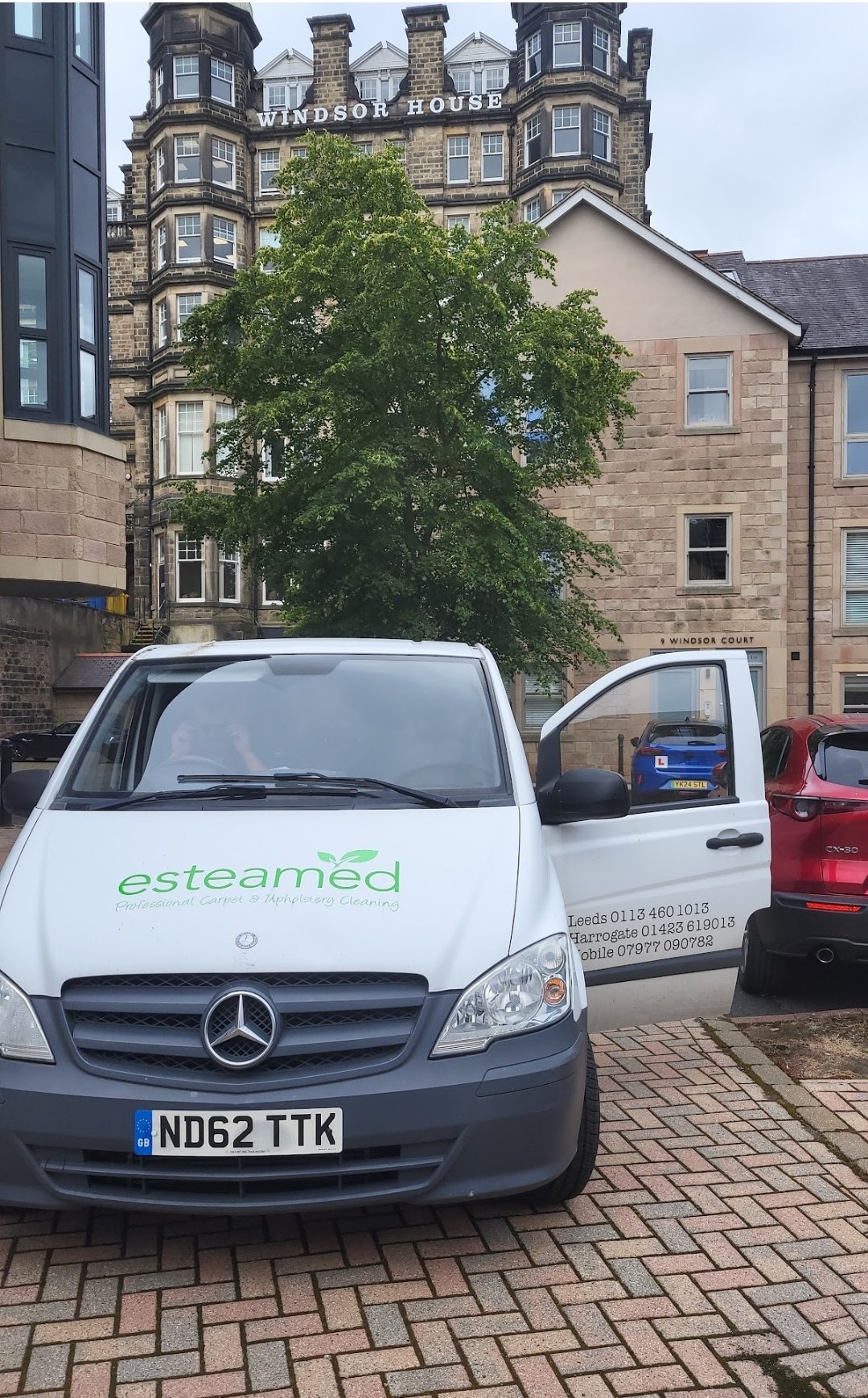 Esteamed van at Windsor House Harrogate — professional carpet cleaning service