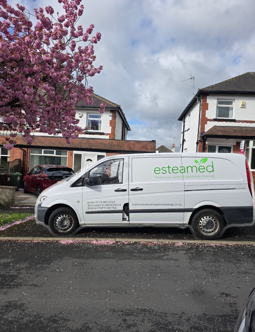 Esteamed van out on carpet cleaning jobs in Horsforth, Leeds