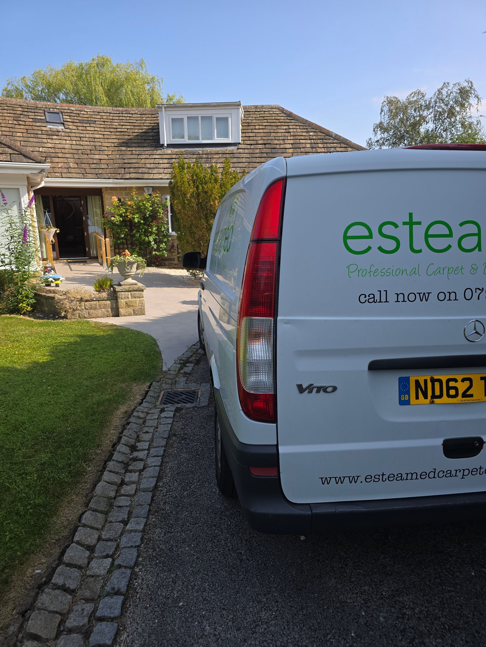 Esteamed van arriving at Pool Lodge, Pool-in-Wharfedale