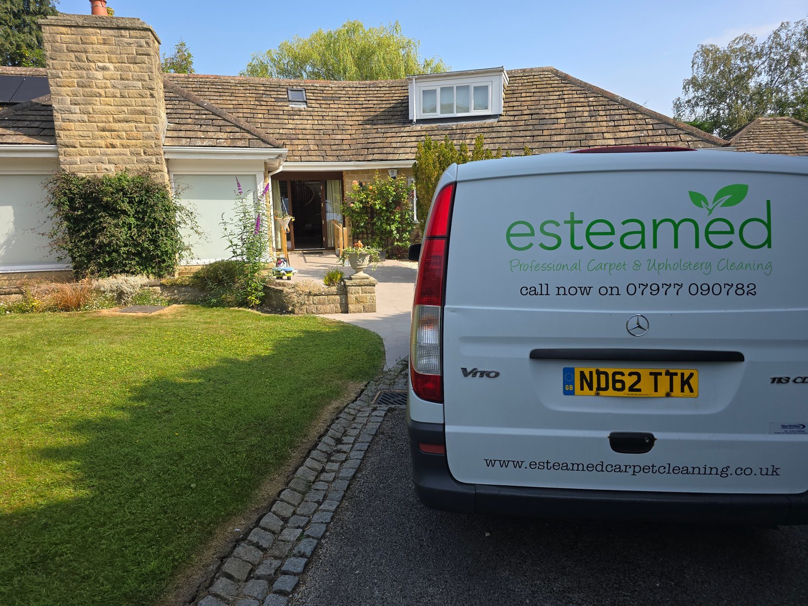 Esteamed professional carpet cleaning van in Pool-in-Wharfedale